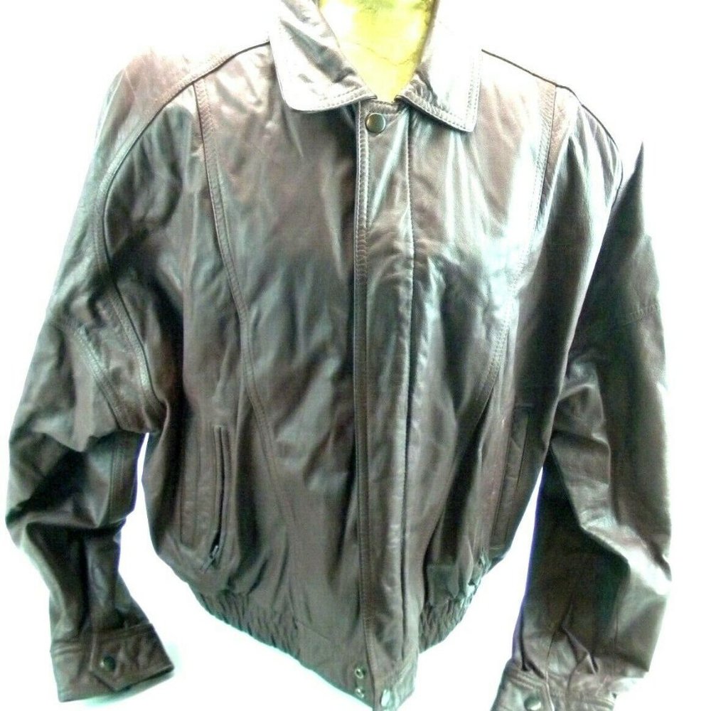Vintage Leather Jacket Byrnes & Baker - XL (B43)